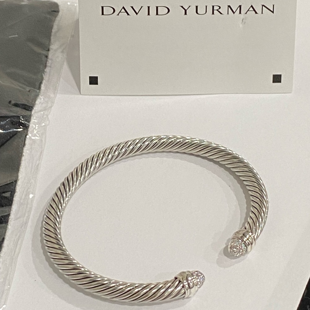 David Yurman Bangke silver sterling and Diamonds - Picture 12 of 16